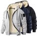 Winter Fleece Men's Casual Thickened Wool Jacket Warm Zipper Hoodies Cardigan Sports Long Sleeve Sweatshirts Hooded Coat_desvips.com