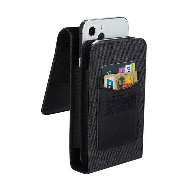 Vertical Flap Velcro Oxford Cloth Mobile Phone Waist Bag_desvips.com