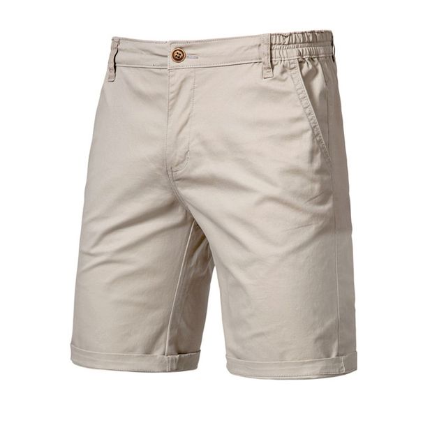 Cross-Border Summer New Cotton Casual Shorts European And American Straight Slim Five-Point Pants Plus Size Solid Color_desvips.com