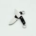 1pc,Mini Pocket Knife Keychain Set With Leather Sheath, Stainless Steel Blade Black Handle, Portable EDC Box Cutter_desvips.com