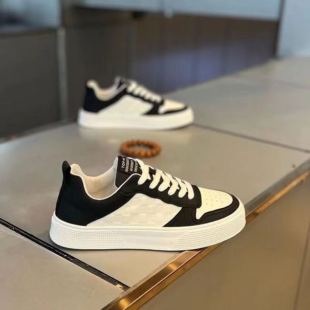 Panda Colored Spring Breathable Live Broadcast, Board Casual Leather Small White Trendy Shoes, Men's Shoes_desvips.com