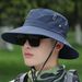 Outdoor Fisherman Large Brim Protection, Fishing Hat, Jungle For Men And Women, Sun Protection With Drawstring To_desvips.com