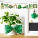 St. Patrick's Day Decorative Clover Ornament, Gnome Hanging Decoration, Festive Wooden Hollow Decoration_desvips.com