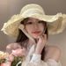 Summer Sun For Women 2025 New Style Beach Vacation Wide Brim Fisherman Sunshade Ribbon Straw Hat_desvips.com