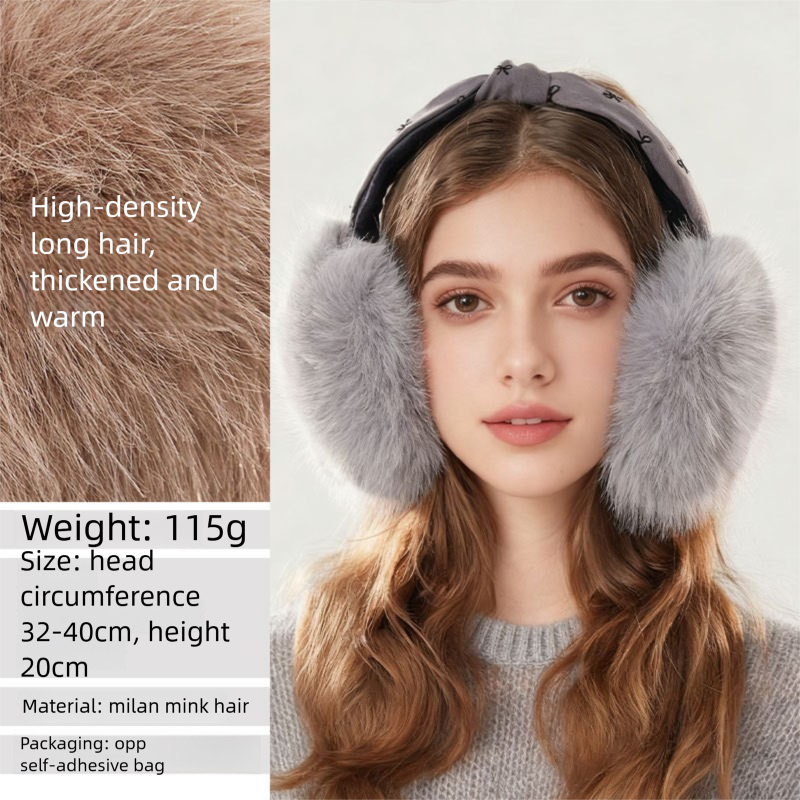 2025 Autumn Winter New Bow Hairband Muffs For Women High-end Cute Windproof Anti-freeze Warm Ear Covers_desvips.com