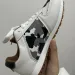 Womens Leopard Print Chunky Sneakers Leather Fabric Upper Lace Up Design Non Slip Thick Sole For Streetwear And Daily_desvips.com
