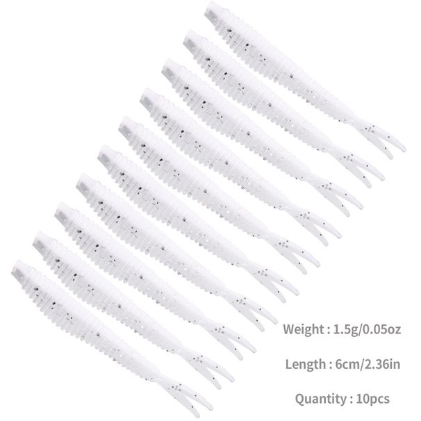 10pcs/bag Rubber Fish Bait 7.5cm/10.5cm Fishing Rubber Pike Bait With Hook Groove Artificial Silicone Wobblers_desvips.com