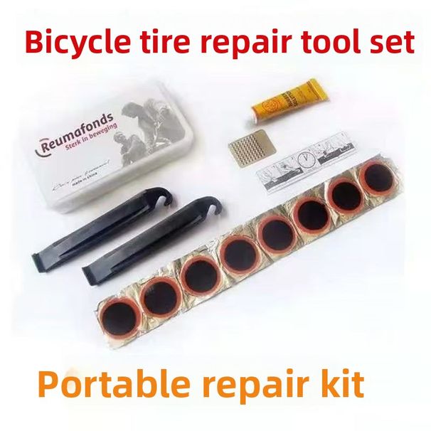 Bicycle Glue Kit Patch Pry Bar Plastic Boxed Road Mountain Bike Cycling Tire Repair Tool_desvips.com