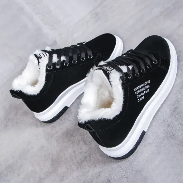 Women Shoes Winter Sneakers Warm Fur Plush Lady Casual Lace Up Fashion Zapatillas Mujer Platform Ddmywed Ddmysaturn_desvips.com