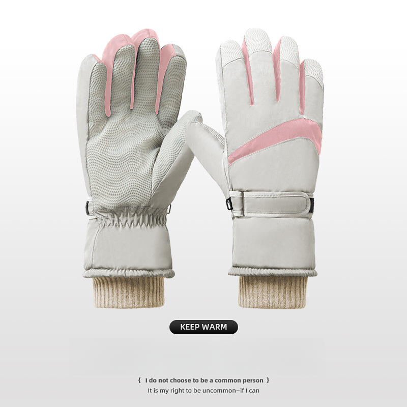 Ski for warmth and winter protection, women's plush thick outdoor electric vehicle touch screen cotton sports cycling_desvips.com