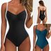 One-Piece Suits Sling One Piece Swimsuit Tight Steel Ring Straps Color Matching Body Shaping One Piece Swimsuit_desvips.com