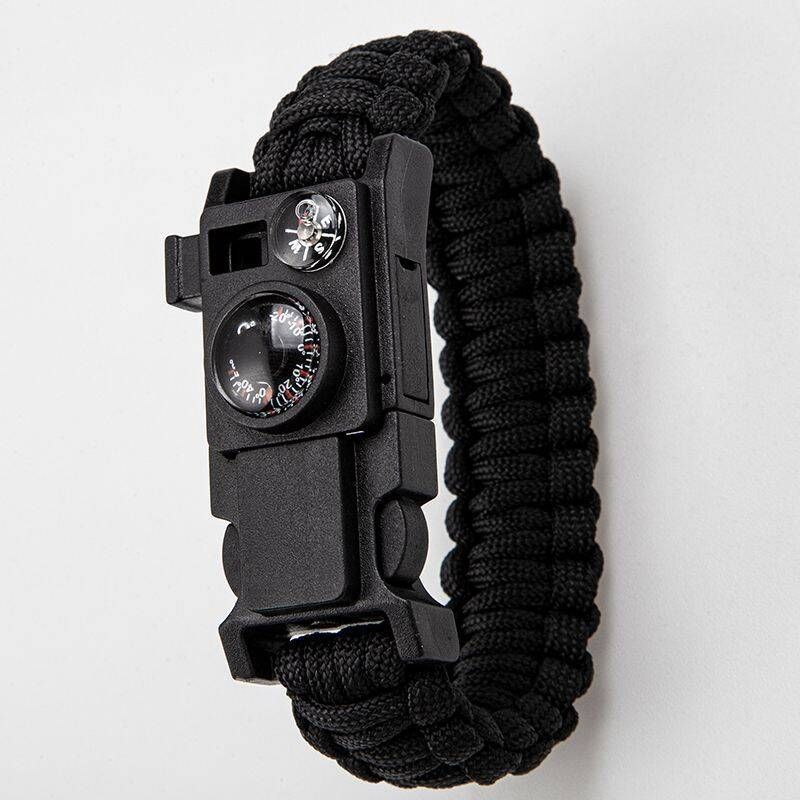 9-in-1 Wolf Warrior Multifunctional Outdoor Survival Bracelet Equipment Paracord Braided Compass Flintstone Thermometer_desvips.com