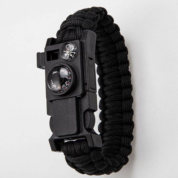 9-in-1 Wolf Warrior Multifunctional Outdoor Survival Bracelet Equipment Paracord Braided Compass Flintstone Thermometer_desvips.com