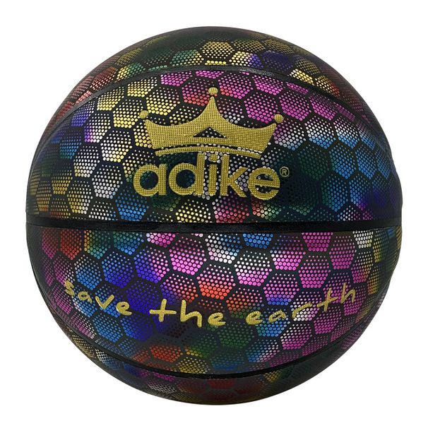 Hexagon Reflective Glow Basketball - High Visibility Training Ball With Large Panel Design_desvips.com