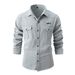 2025 Men's Spring And Autumn New European Size Washed Stretch Cotton Casual Fashion Long Sleeve Shirt_desvips.com