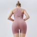 Seamless Yoga Suit Outdoor Quick-Drying Tight Elastic High Waist Shorts Women Push Up With Chest Pad Sports Vest_desvips.com