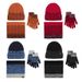 Winter 3-in-1 Knit Set – Scarf, Hat & Gloves, Thickened Thermal Ski Accessories, Gradient Color Block, Outdoor Sports & Daily Wear_desvips.com