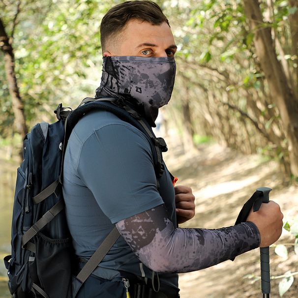 Men's Multi-Functional UV Protection Neck Gaiter & Arm Sleeves Set - UPF 50+ Cooling & Breathable For Cycling, Hiking, Fishing_desvips.com