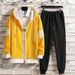 Men's Sports Suit For Spring And Autumn, A Stylish Loose-fitting Hooded Sweatshirt Paired With Jogger-style Casual Pants_desvips.com