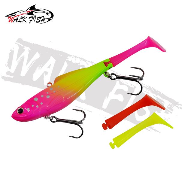 WALK FISH New 1Pcs 11cm/25g Sinking Winter Ice VIB Fishing Lure With Soft Tail Isca Artificial Vibration Hard Bait Crankbait_desvips.com