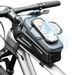 ROCKBROS Bicycle Bag, Hard - shell Frame Bag with Phone Holder for Phones up to 6.5 inches, 1.5L Capacity_desvips.com