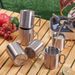 304 Stainless Steel 4-Piece Camping Cup Set Collapsible Lightweight Durable Perfect For Hiking Picnics Backpacking Includes Storage Pouch_desvips.com