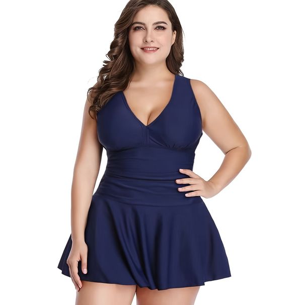 Plus Size Swimwear Set For Women - Modest Floral Print Tankini With Boyshort Bottoms (UPF 50+ Tummy Control)_desvips.com