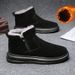 Snow Boots Men's Shoes Winter New Mid-top Cotton Shoes Outdoor Warmth Piled Thickened One-pedal Cotton Shoes Cold-proof And Non-slip_desvips.com
