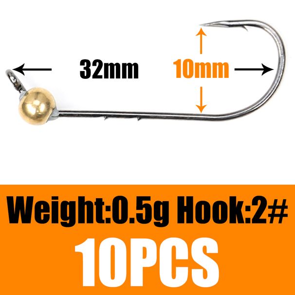 B&U 10pcs Mini Micro Jig Head Hook Rockfish Exposed Head Hook Barbed Hook Trout Soft Worm Lure Jig Fishing Hook Fishing Tackle_desvips.com