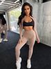 LazyZoom Jinsil Sand Washed Zipper Sleeve Peach Hip Long Pants Set Fitness Sportswear For Women Yoga Sets_desvips.com