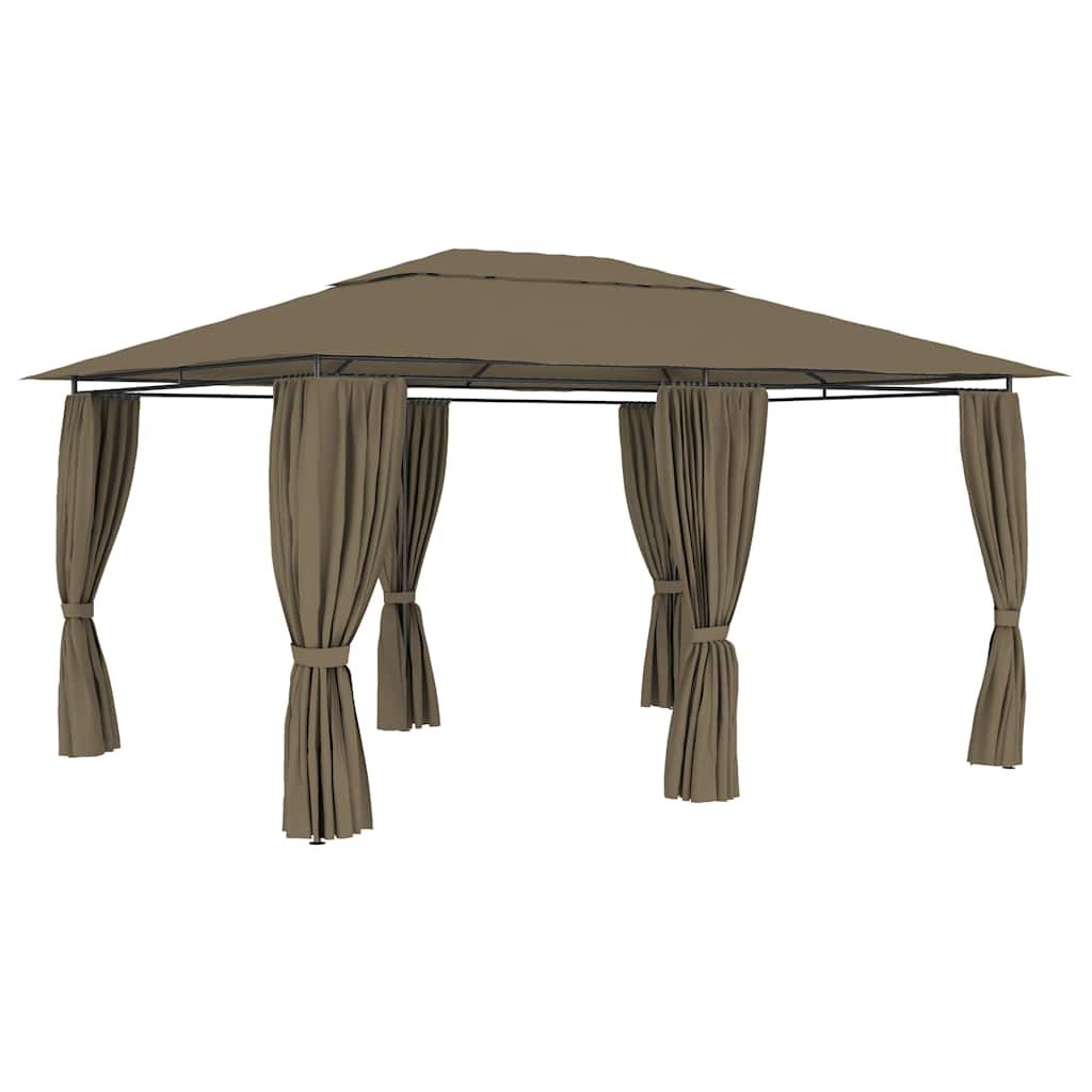 Water-Resistant Garden Gazebo - Stylish Ventilated Roof - Powder-Coated Steel Frame - Closable Curtains - Ideal For Outdoor Events - Easy Assembly_desvips.com