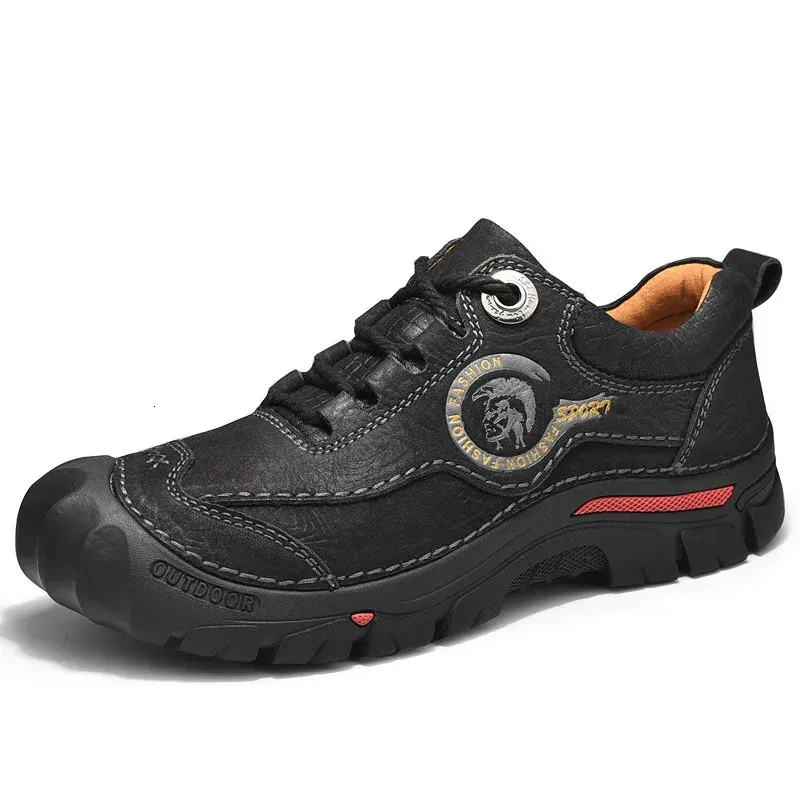 Outdoor Camping Hiking Men Genuine Leather Sports Sneakers Man Travel Casual Shoes Leisure Walking Climbing Mens Foot_desvips.com