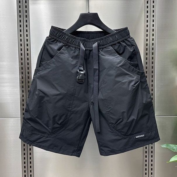 Men's Cargo Summer New Casual Loose Straight Beach Shorts Sports Five-Point Japanese Style Quick-Dry Pants_desvips.com