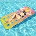 Luxury Inflatable Pool Lounger - Glitter Gradient Design With Reinforced Mesh (Thickened PVC 190cm Breathable Round Holes For Adults Beach/Pool Use)_desvips.com