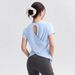 New Yoga Wear Women's Short Sleeve T-Shirt Lightweight Mesh Back Hollow Slimming Fitness Cover-Up Sports Top_desvips.com