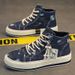 Men's Lightweight High-Top Canvas Sneakers Outdoor Casual Sports Shoes For Men_desvips.com