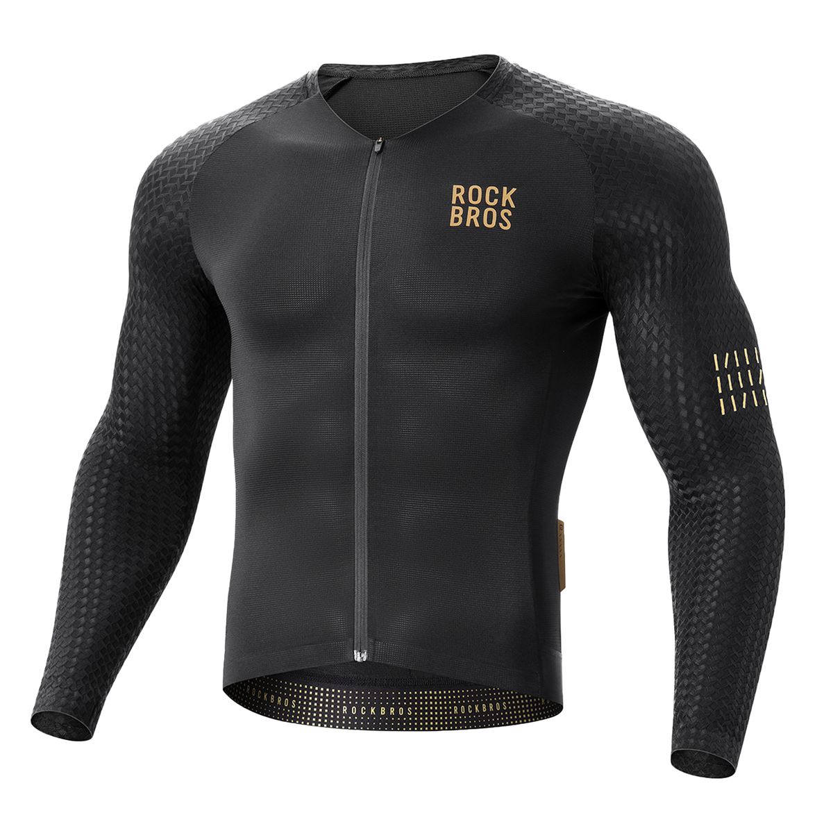 ROCKBROS Long Sleeve Cycling Jersey Men's Lightweight Breathable Road Bike Jersey_desvips.com