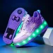 New Style Roller Free Shipping New Small Four-Wheel Sports Skates Boys' Light-Up Shoes Flying_desvips.com