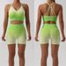 AMS7347 Women's Fitness Shorts Set Elastic Tight High Waist Hip Lift Gradient Color Bra Yoga Wear_desvips.com