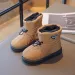 Winter Kids Snow Thick Fur Morden Sewing Elastic Band Children Youth Flat Black Brown Non-slip Warm Boys Girls Toddler_desvips.com