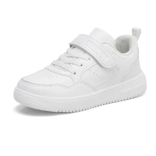 All White Leather Youth Shoes Fashion Kids Children Student Tennis Running Sneakers Happysteps Sport Trainers For Boys_desvips.com