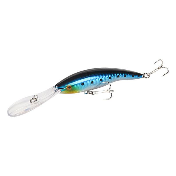 Long Tongue Board Floating Water Lure Minnow 13.8cm14.5g Silver Reinforced Double Hook Bait Sea Fishing Products_desvips.com