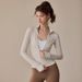 PeakGo Fleece-Lined Yoga Jacket For Women, High-End Fitness Top, Badminton Running Sports Coat, Pilates Training Wear_desvips.com