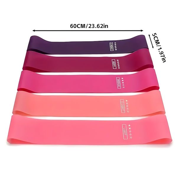 5Pcs Portable Resistance Set - Elastic Workout Bands For Strength Training Yoga Pilates Gym Men Women_desvips.com