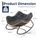 SWITTE Papasan Rocking Chair, Outdoor Wicker Egg Rocker With Cushion, Grey_desvips.com