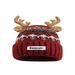 2025 New Cute Christmas Red Antler Knitted Hat Women, Thickened Warm Plush Ear Protection Beanie For Autumn And Winter_desvips.com