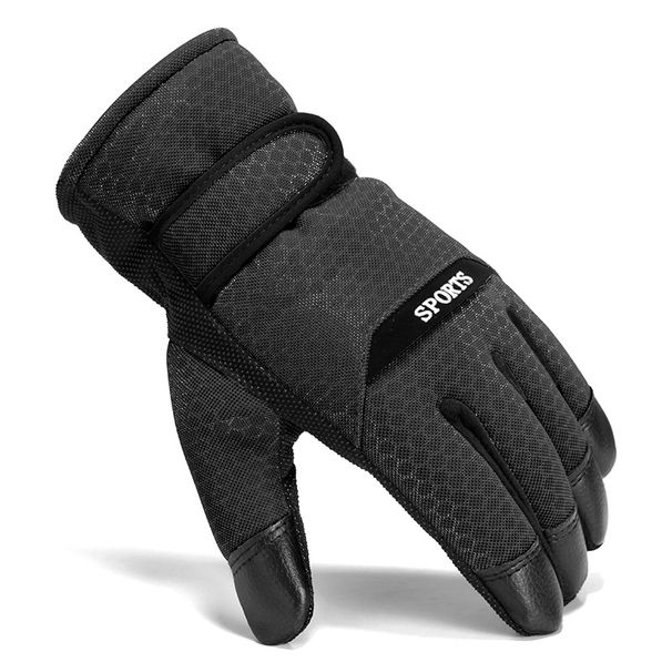 001 Men's Cotton Winter Riding Warm Thickened Fleece Windproof Coldproof Non-slip Motorcycle Ski Gloves_desvips.com