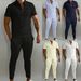 Men's Basic Solid Color Casual Sports Suit_desvips.com