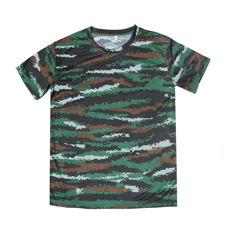 Children's Quick Drying Short Sleeved Camouflage T Shirt Summer Mesh Breathable Training Suit Military Training Uniform Camouflage Uniform_desvips.com
