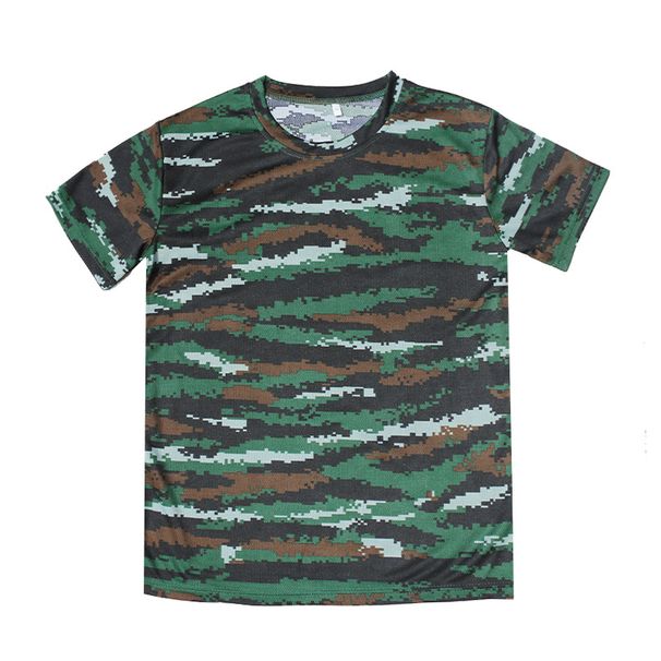 Children's Quick Drying Short Sleeved Camouflage T Shirt Summer Mesh Breathable Training Suit Military Training Uniform Camouflage Uniform_desvips.com